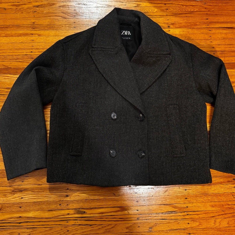 Zara Women's Charcoal Pea Coat